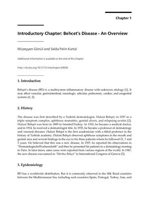 Behcet's Disease 2017