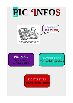 Pic'infos N°4, Janvier 2019