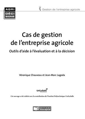 Extrait Cas De Gestion De L'entreprise Agricole