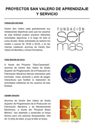 Proyectos San Valero De Aprendizaje Y Servicio
