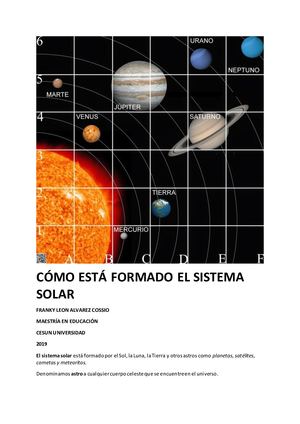 Cómo Está Formado El Sistema Solar