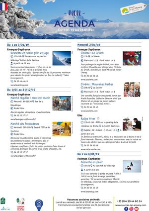 Agenda Office de Tourisme janvier 2019
