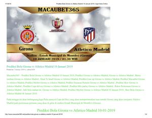 Prediksi Bola Girona Vs Atletico Madrid 10 Januari 2019 Agen Bola Online