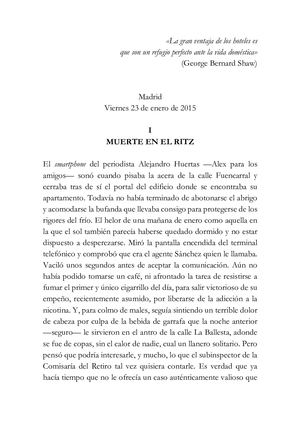 Primer Capítulo de la novela EL SUEÑO DE TÁNATO