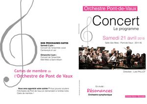 Programme 2018 Orchestre De Pont De Vaux