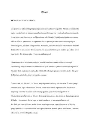 ensayo sobre la antigua Grecia