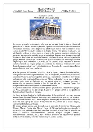 Historia, Origen De Grecia