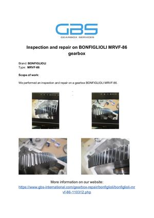 Inspection And Repair On BONFIGLIOLI MRVF 86 Gearbox
