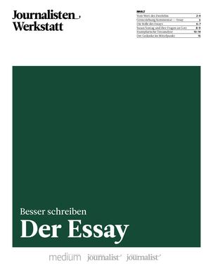 Journalisten Werkstatt - Essay Vorschau