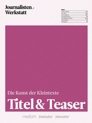 Journalisten Werkstatt - Kleintexte Vorschau