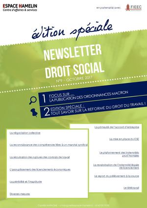 Newsletter Droit Social Oct 2017 Édition Spéciale