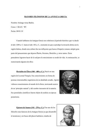 Mayores Filósofos De La Antigua Grecia