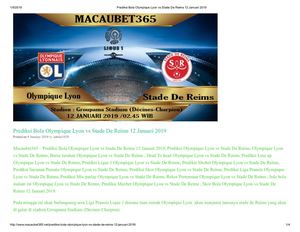 Prediksi Bola Olympique Lyon Vs Stade De Reims 12 Januari 2019