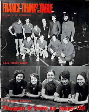 1974 11 293 FRANCE TENNIS DE TABLE