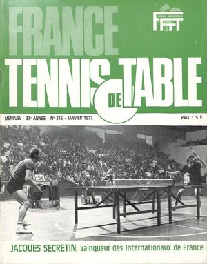 1977 01 315 FRANCE TENNIS DE TABLE