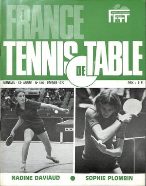 1977 02 316 FRANCE TENNIS DE TABLE