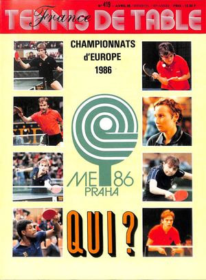 1986 04 419 FRANCE TENNIS DE TABLE