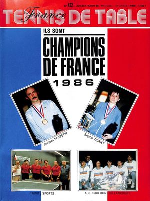 1986 07 08 422 FRANCE TENNIS DE TABLE