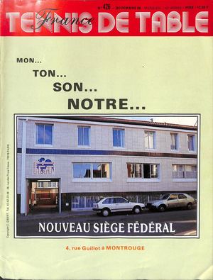 1986 12 426 FRANCE TENNIS DE TABLE
