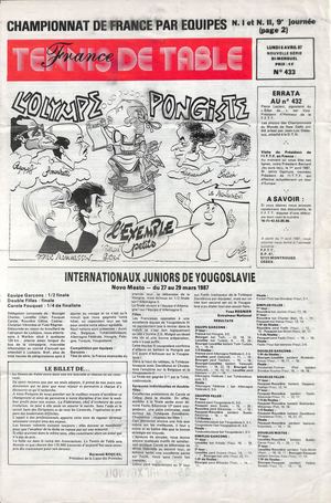 1987 04 06 433 FRANCE TENNIS DE TABLE