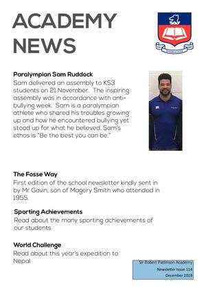 NEWSLETTER ISSUE 114 DECEMBER 2018