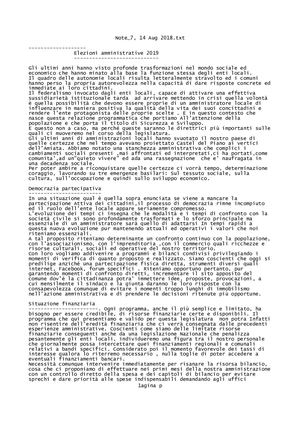 PROGRAMMA ELETTORALE