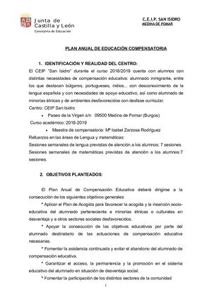 Plan Compensatoria 18 19