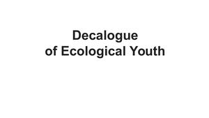 Decalogue Of Ecological Youth Work