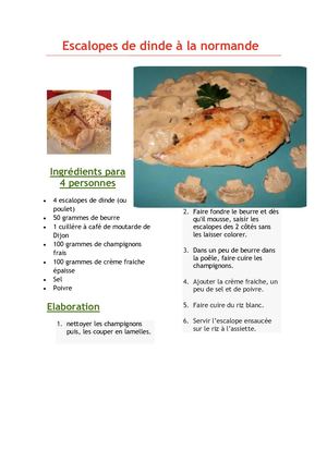 Escalopes De Dinde à La Normande