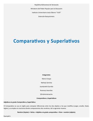 Comparativos Y Superlativos.