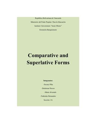 Comparative And Superlative Forms