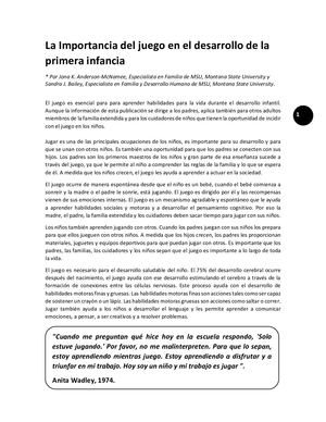 La Importancia Del Juego en la primera infancia