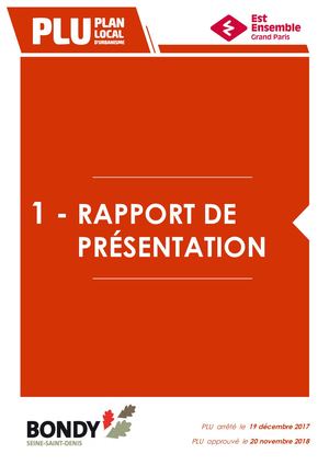1. Rapport de présentation