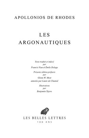 Extrait : Apollonios de Rhodes - Les Argonautiques