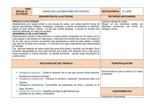 Actividad Baraja Francés