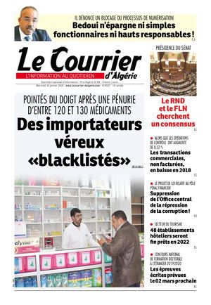 Le Courrier d'Algérie du mercredi 16 janvier 2019