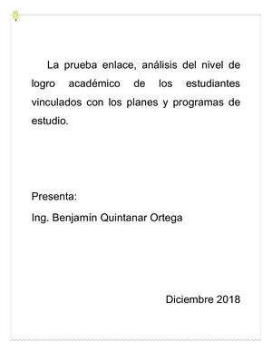 La Prueba Enlace Nivel Del Logro Académico