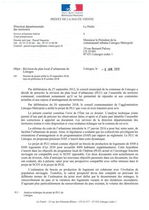 PlU - Avis des personnes publiques associées