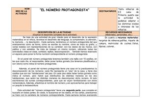 El Número Protagonista