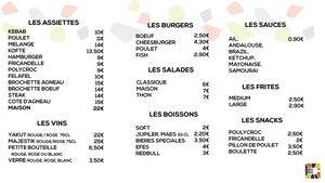 Dilav Fast Food Restaurant (La Hulpe) - Carte / Menu