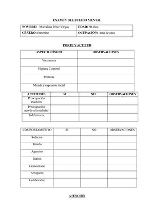 Examen De Estado Mental