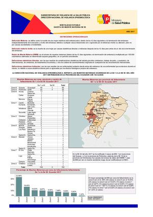 Mortalidad Materna Ecuador- Ministerio de Salud Pública.
