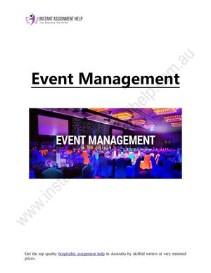 Development of Event Management Industry in the Society