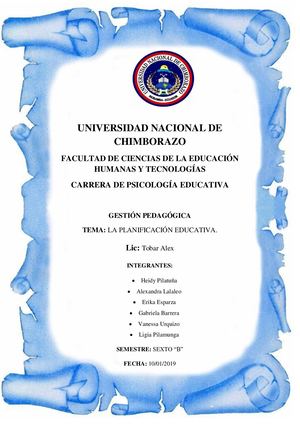 La Planificación Educativa (1)
