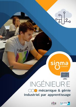 Plaquette Ingénieur Apprentissage Mécanique & Génie Industriel - SIGMA Clermont