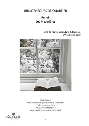 Nouveautés Bibliothèques de quartier Dec2018