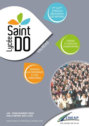 plaquette lycée Saint Dominique Valréas 2018/2019