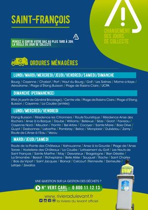 Planning de collecte des déchets Saint-François