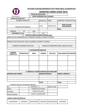 ESTUDIO SOCIOECONÓMICO