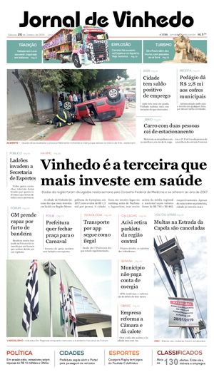 Jornal De Vinhedo Sábado, 26 De Janeiro De 2019 Edic 1729